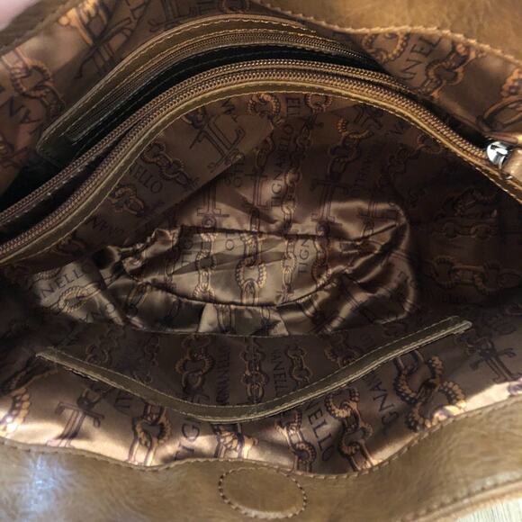 Tignanello Brown Suede Leather Colorblock Shoulder Bag Purse Gently Used - Picture 11 of 14